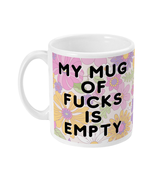 Mug of F*cks (Black) Ceramic Mug Mental Health Gift